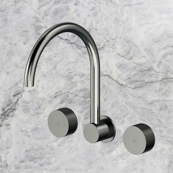 Arcisan Vierra Wall Mount Kitchen or Laundry Set with Swivel Spout Brushed Gunmetal