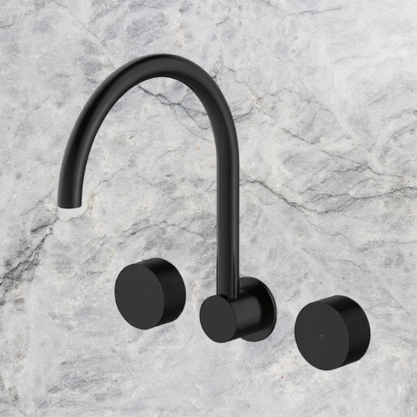 Arcisan Vierra Wall Mount Kitchen or Laundry Set with Swivel Spout Matte Black