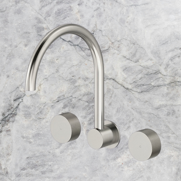 Arcisan Vierra Wall Mount Kitchen or Laundry Set with Swivel Spout Brushed Nickel