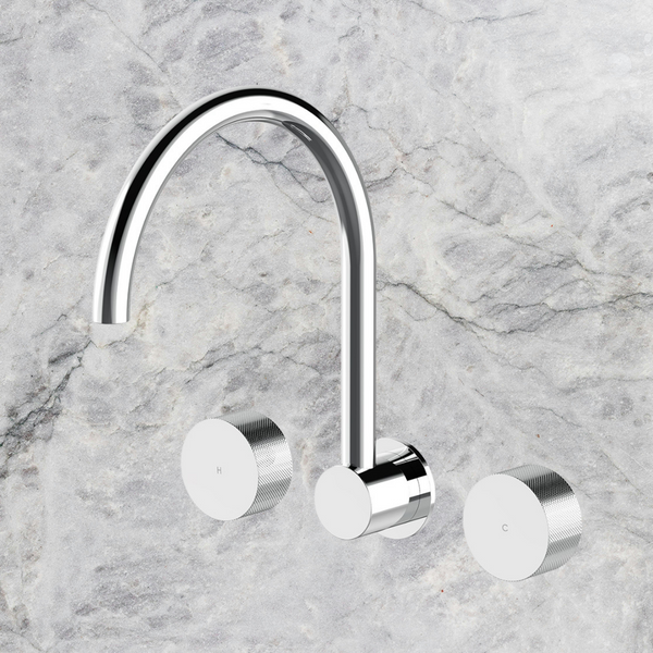 Arcisan Vierra Wall Mount Kitchen or Laundry Set with Swivel Spout Chrome