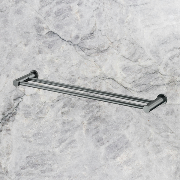 Arcisan Vierra Double Towel Rail 600mm Brushed Gunmetal