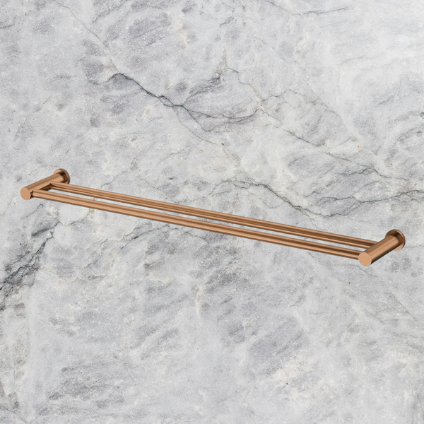 Arcisan Vierra Double Towel Rail 800mm Brushed Rose Gold