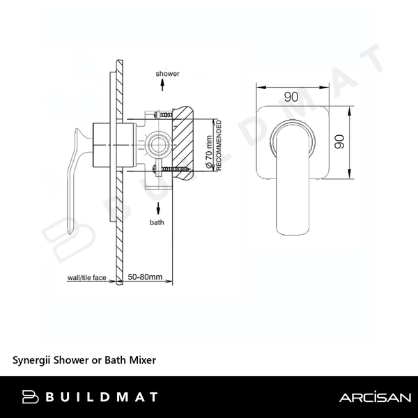 Arcisan Synergii Shower or Bath Mixer Brushed Rose Gold