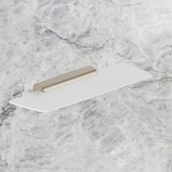 Arcisan Synergii Glass Shelf 400mm Brushed Nickel
