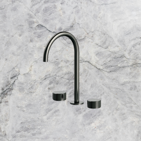 Arcisan Trillion Basin Set with Extended Height Arch Spout Brushed Gunmetal
