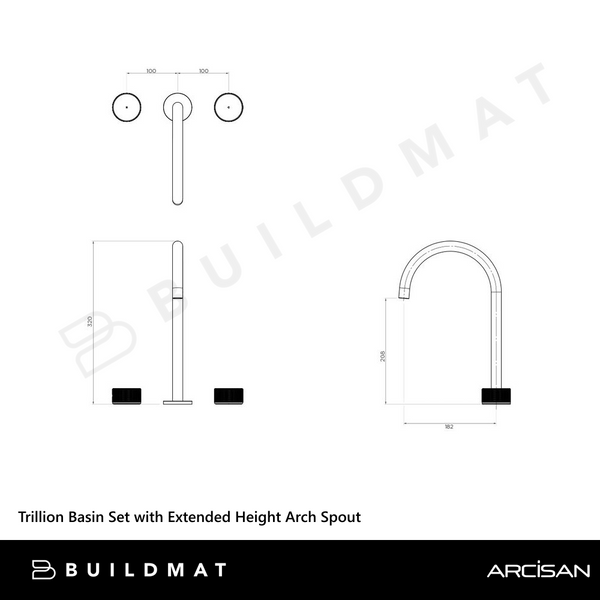 Arcisan Trillion Basin Set with Extended Height Arch Spout Brushed Nickel