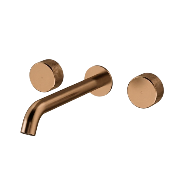 Arcisan Trillion Wall Basin Set 220mm Centre Spout Brushed Rose Gold
