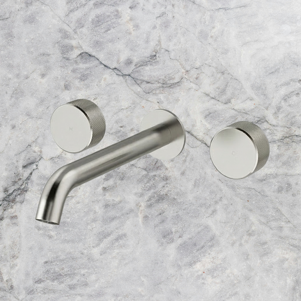 Arcisan Trillion Wall Basin Set 220mm Centre Spout Brushed Nickel