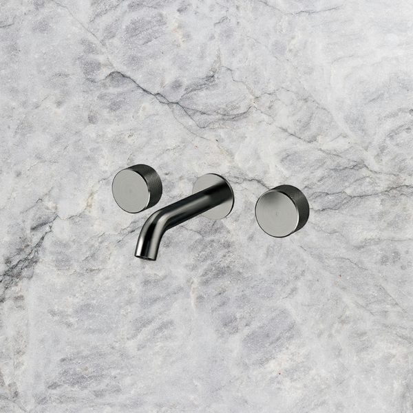 Arcisan Trillion Wall Basin Set 150mm Centre Spout Brushed Gunmetal