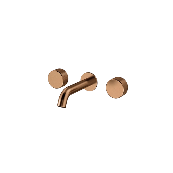Arcisan Trillion Wall Basin Set 150mm Centre Spout Brushed Rose Gold