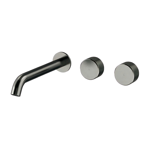 Arcisan Trillion Wall Basin Set 220mm Left Spout (Trim Kit Only) Brushed Gunmetal