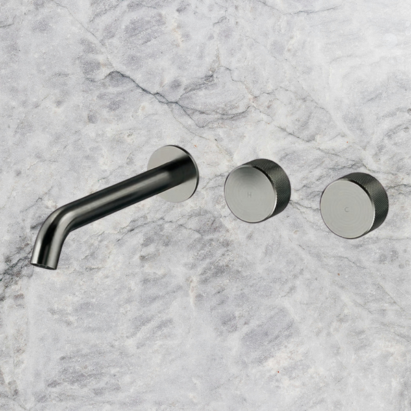 Arcisan Trillion Wall Basin Set 220mm Left Spout (Trim Kit Only) Brushed Gunmetal