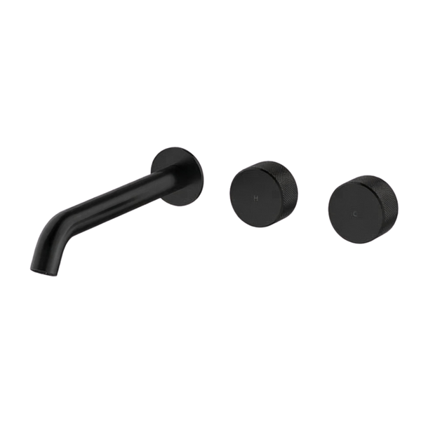 Arcisan Trillion Wall Basin Set 220mm Left Spout (Complete Kit) Matte Black