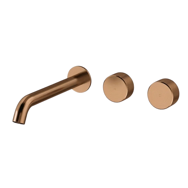 Arcisan Trillion Wall Basin Set 220mm Left Spout (Trim Kit Only) Brushed Rose Gold