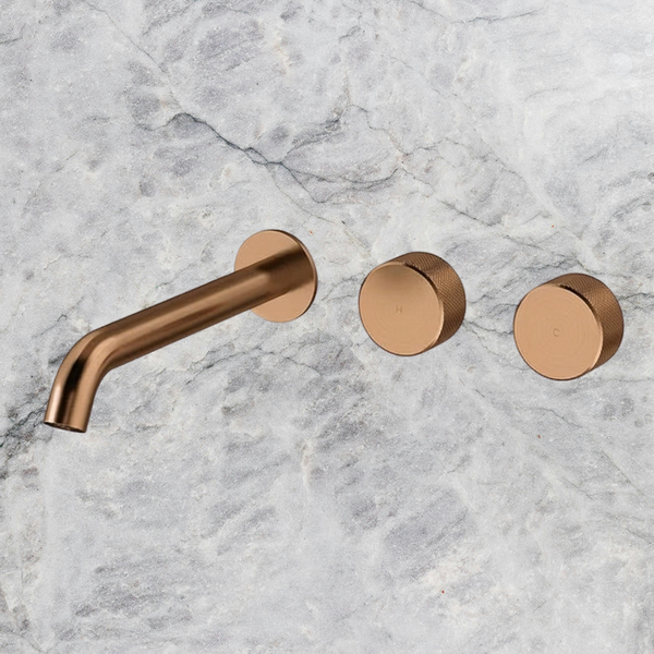 Arcisan Trillion Wall Basin Set 220mm Left Spout (Trim Kit Only) Brushed Rose Gold