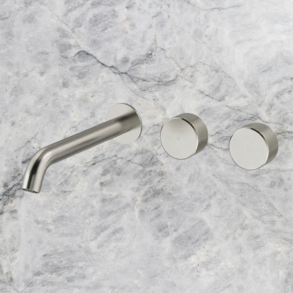 Arcisan Trillion Wall Basin Set 220mm Left Spout (Trim Kit Only) Brushed Nickel
