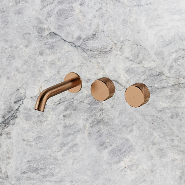Arcisan Trillion Wall Basin Set 150mm Left Spout (Trim Kit Only) Brushed Rose Gold