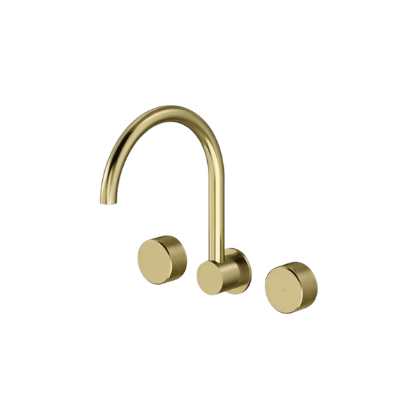 Arcisan Trillion Wall Mount Kitchen or Laundry Set with Swivel Spout Brushed Brass