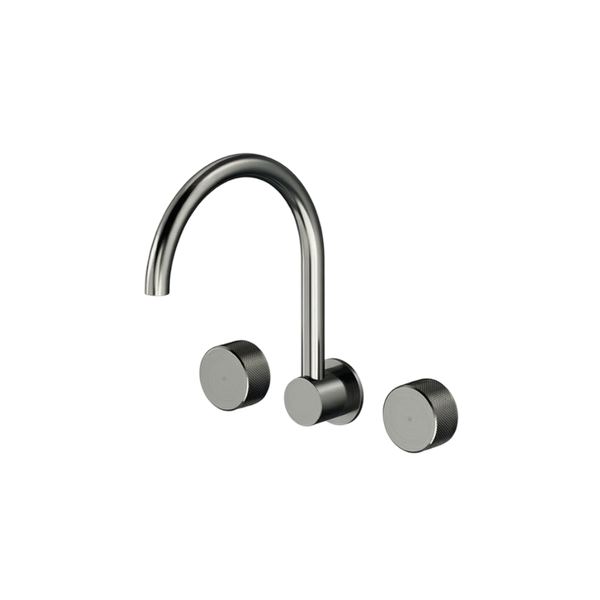 Arcisan Trillion Wall Mount Kitchen or Laundry Set with Swivel Spout Brushed Gunmetal