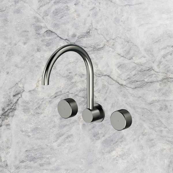 Arcisan Trillion Wall Mount Kitchen or Laundry Set with Swivel Spout Brushed Gunmetal