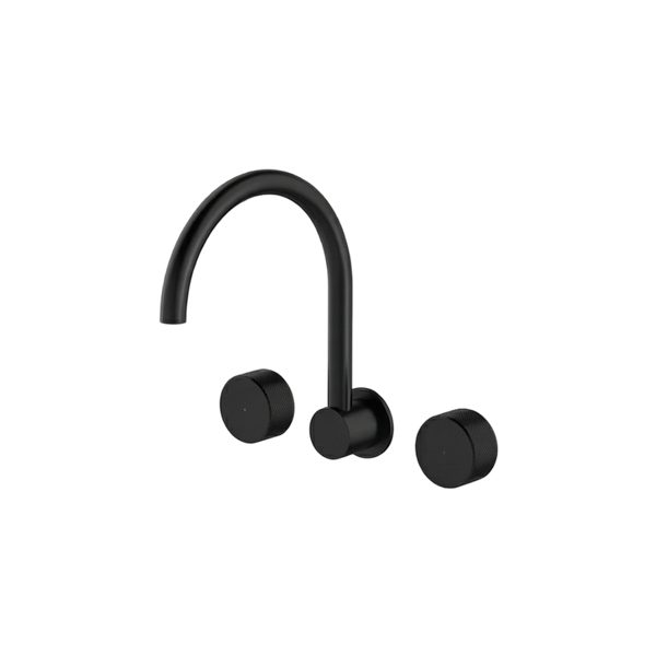 Arcisan Trillion Wall Mount Kitchen or Laundry Set with Swivel Spout Matte Black