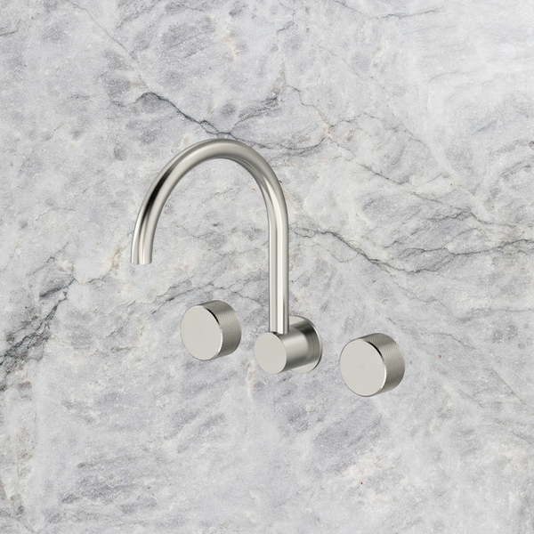 Arcisan Trillion Wall Mount Kitchen or Laundry Set with Swivel Spout Brushed Nickel
