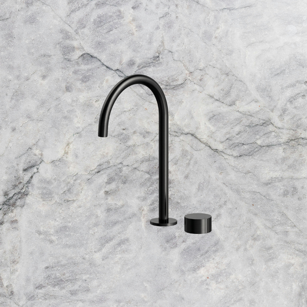 Arcisan Venn Extended Height Fixed Arch Spout Basin Progressive Mixer Brushed Iron