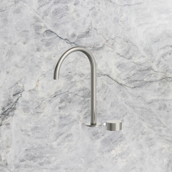 Arcisan Venn Extended Height Fixed Arch Spout Basin Progressive Mixer Brushed Nickel