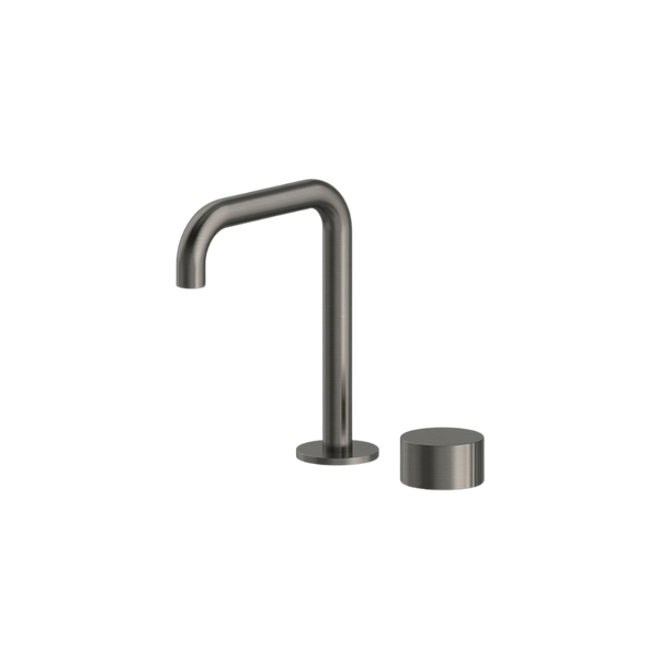 Arcisan Venn 2-Hole Basin Progressive Mixer with 140mm Fixed Squareline Spout Brushed Iron