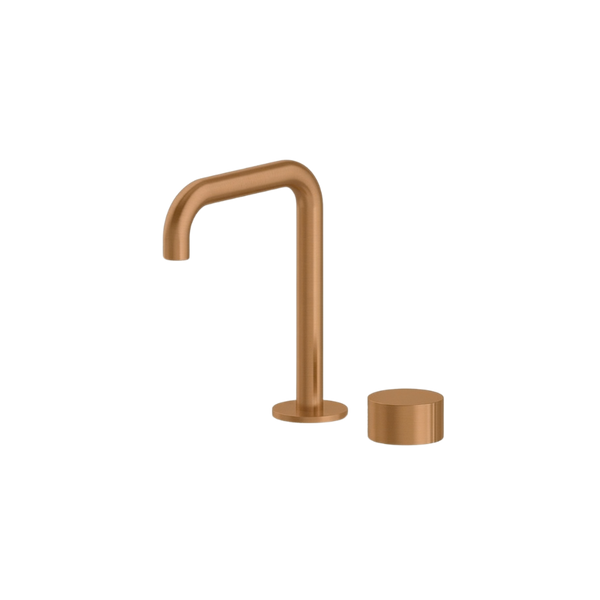 Arcisan Venn 2-Hole Basin Progressive Mixer with 140mm Fixed Squareline Spout Brushed Rose Gold