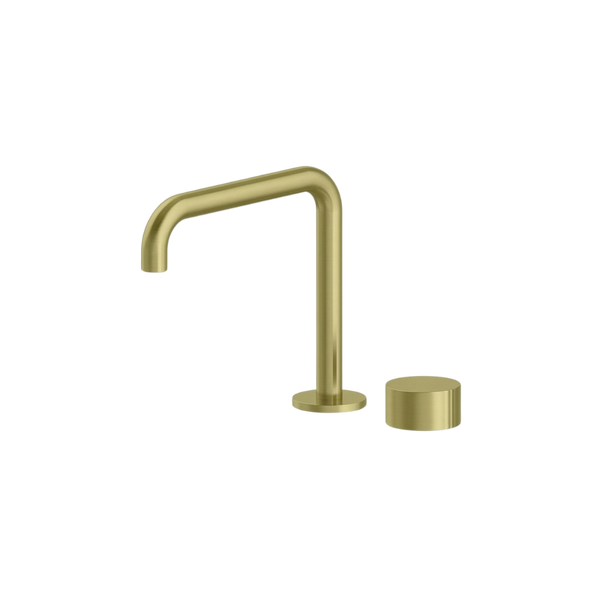 Arcisan Venn 2-Hole Basin Progressive Mixer with 180mm Fixed Squareline Spout Brushed Brass