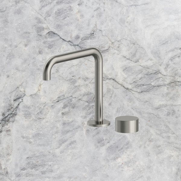 Arcisan Venn 2-Hole Basin Progressive Mixer with 180mm Fixed Squareline Spout Brushed Nickel