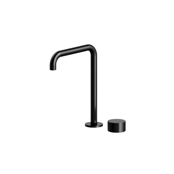 Arcisan Venn 2-Hole Basin Progressive Mixer with Extended Height Squareline Spout Brushed Iron