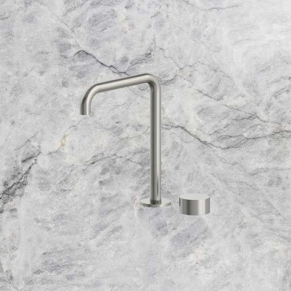 Arcisan Venn 2-Hole Basin Progressive Mixer with Extended Height Squareline Spout Brushed Nickel