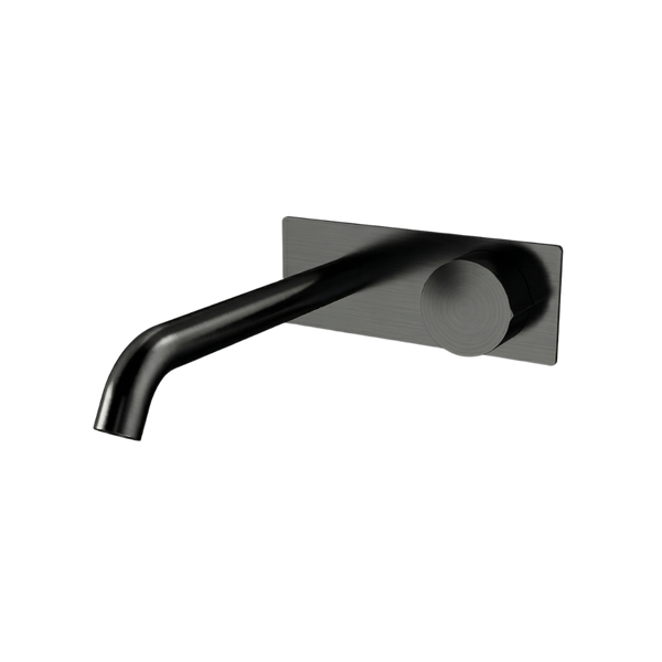 Arcisan Venn 220mm Spout Wall Mount Progressive Basin Mixer with Plate (Complete Kit) Brushed Iron