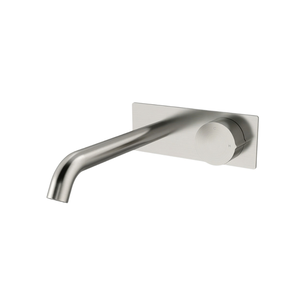 Arcisan Venn 220mm Spout Wall Mount Progressive Basin Mixer with Plate (Complete Kit) Brushed Nickel