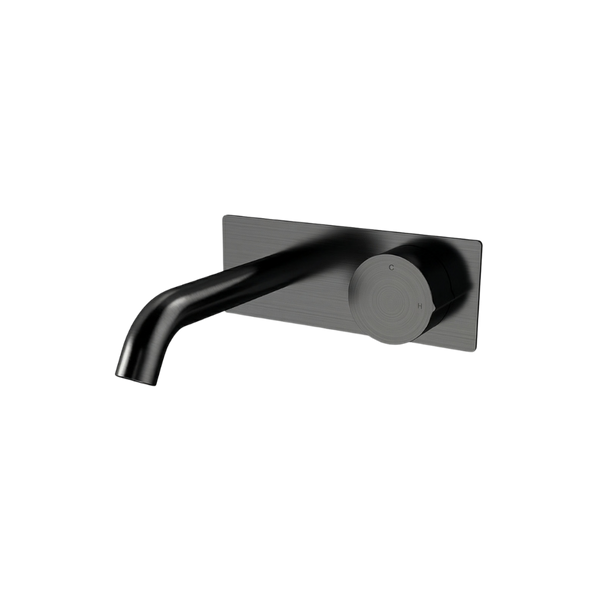 Arcisan Venn 150mm Spout Wall Mount Progressive Basin Mixer with Plate (Complete Kit) Brushed Iron