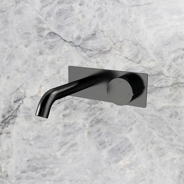 Arcisan Venn 150mm Spout Wall Mount Progressive Basin Mixer with Plate (Trim Kit Only) Brushed Iron