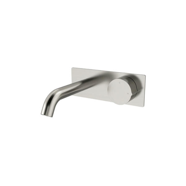 Arcisan Venn 150mm Spout Wall Mount Progressive Basin Mixer with Plate (Complete Kit) Brushed Nickel