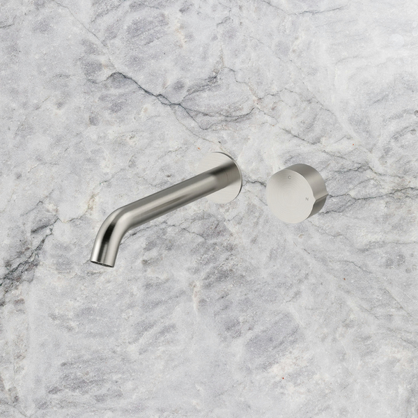 Arcisan Venn 220mm Spout Wall Mount Progressive Basin Mixer (Complete Kit) Brushed Nickel