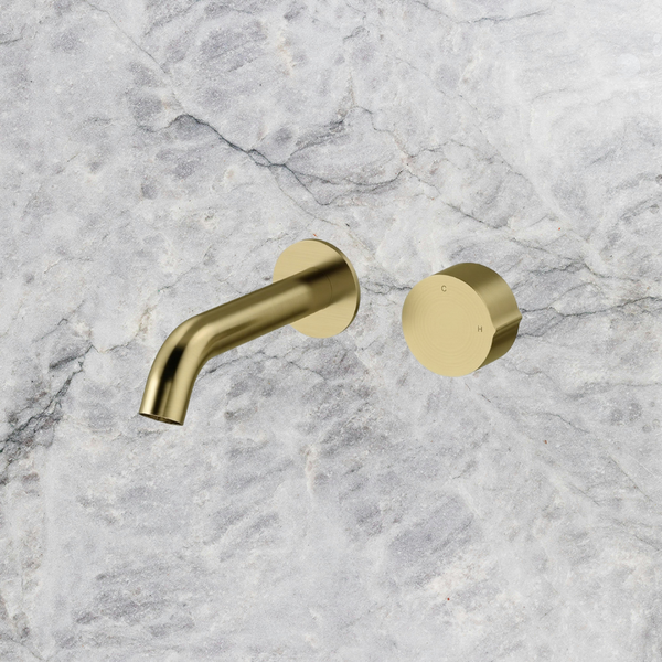 Arcisan Venn 150mm Spout Wall Mount Progressive Basin Mixer (Trim Kit Only) Brushed Brass