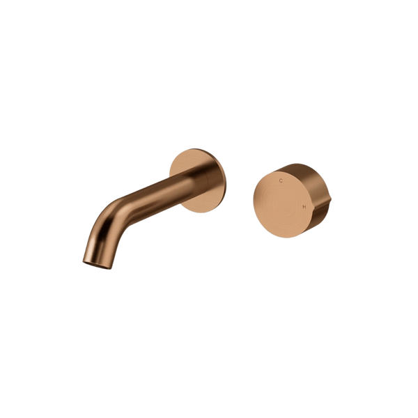 Arcisan Venn 150mm Spout Wall Mount Progressive Basin Mixer (Complete Kit) Brushed Rose Gold