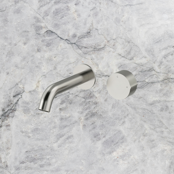 Arcisan Venn 150mm Spout Wall Mount Progressive Basin Mixer (Complete Kit) Brushed Nickel