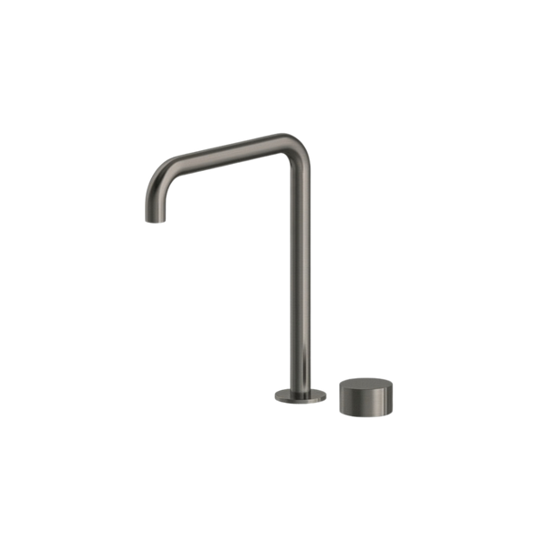 Arcisan Venn 2-Hole Sink Progressive Mixer with Swivel Squareline Spout Brushed Iron