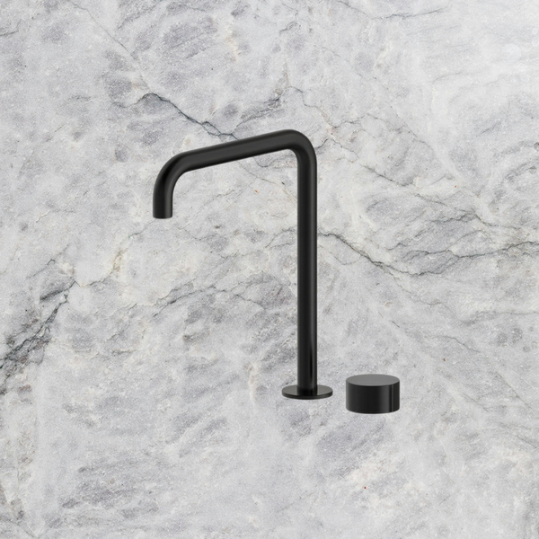 Arcisan Venn 2-Hole Sink Progressive Mixer with Swivel Squareline Spout Matte Black