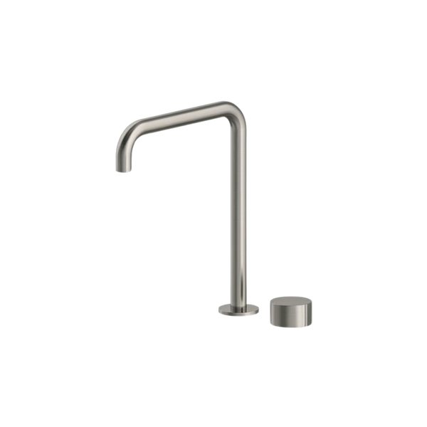Arcisan Venn 2-Hole Sink Progressive Mixer with Swivel Squareline Spout Brushed Nickel