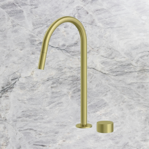 Arcisan Venn Sink Progressive Mixer with Pull Down Nozzle Brushed Brass