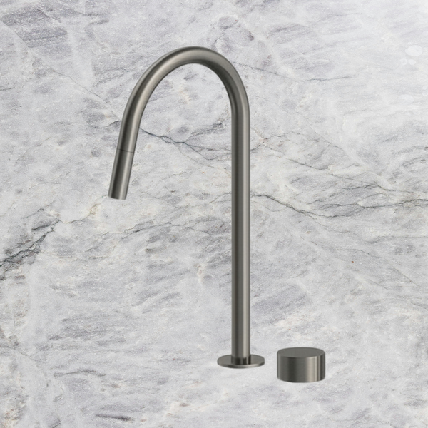 Arcisan Venn Sink Progressive Mixer with Pull Down Nozzle Brushed Iron