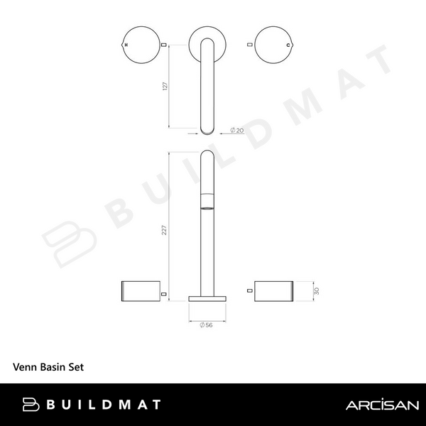 Arcisan Venn Basin Set Brushed Brass
