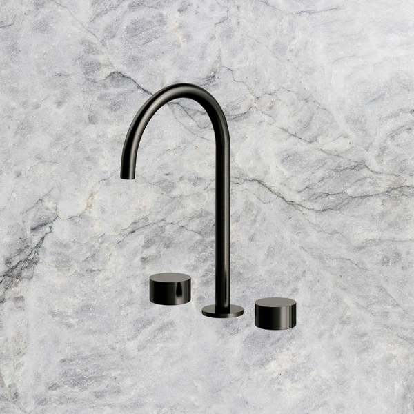 Arcisan Venn Basin Set with Extended Height Spout Brushed Iron